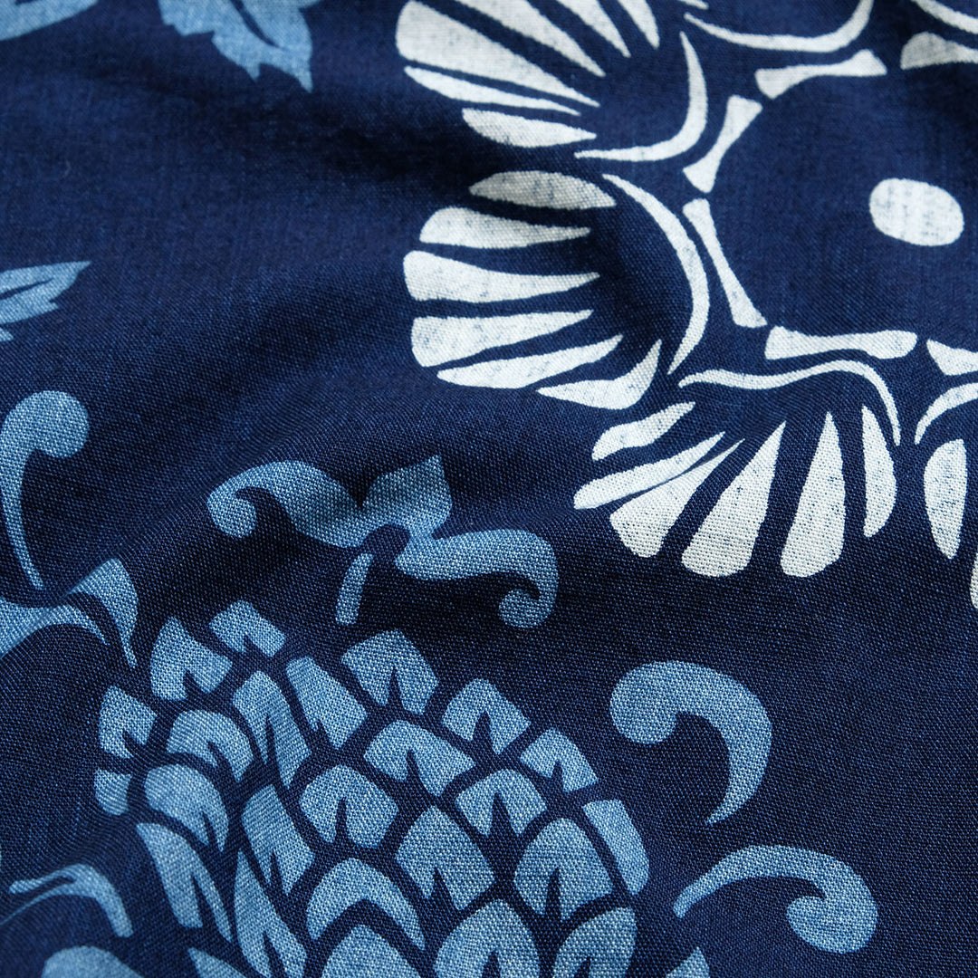 DUKE KAHANAMOKU - INDIGO COTTON HAWAIIAN SHIRT - DUKE'S PALEU - DK39642