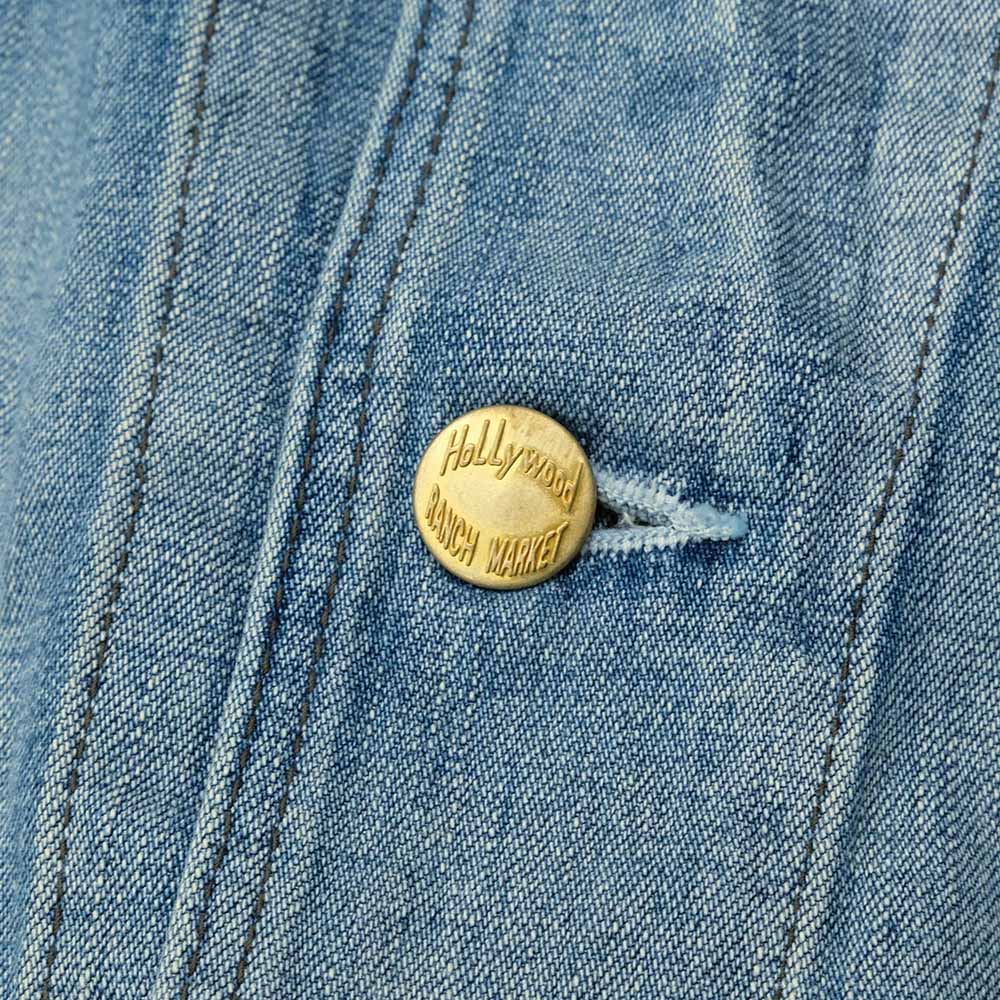 HOLLYWOOD RANCH MARKET - Light Denim Vintage Wash Short Coveralls Jacket - 1017906