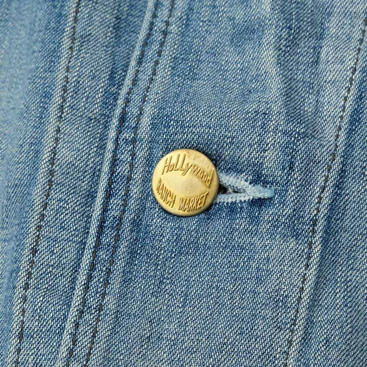 HOLLYWOOD RANCH MARKET - Light Denim Vintage Wash Short Coveralls Jacket - 1017906