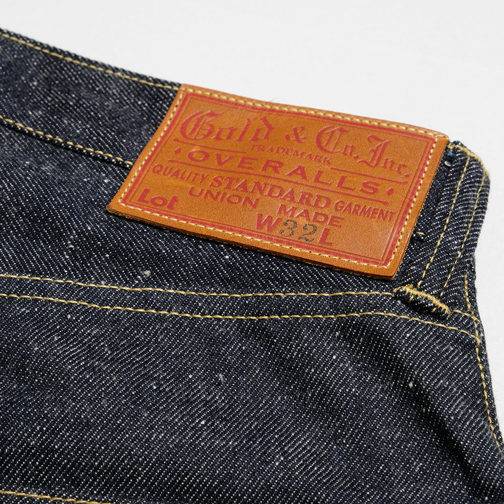 GOLD - RECYCLED WASTE SUVIN COTTON YARN 11.5oz. DENIM 5POCKET WIDE PANTS WWⅡ MODEL - GL42620N