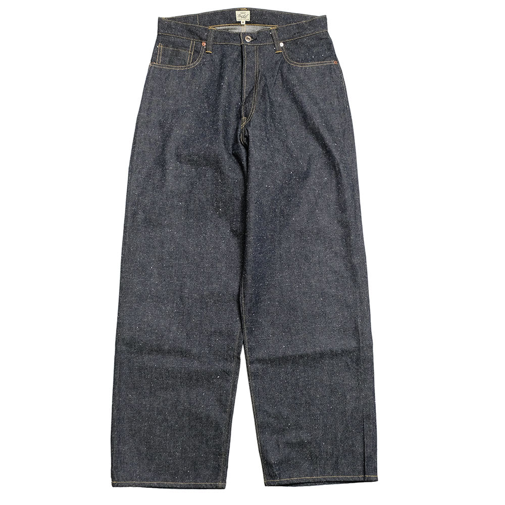 GOLD - RECYCLED WASTE SUVIN COTTON YARN 11.5oz. DENIM 5POCKET WIDE PANTS WWⅡ MODEL - GL42620N