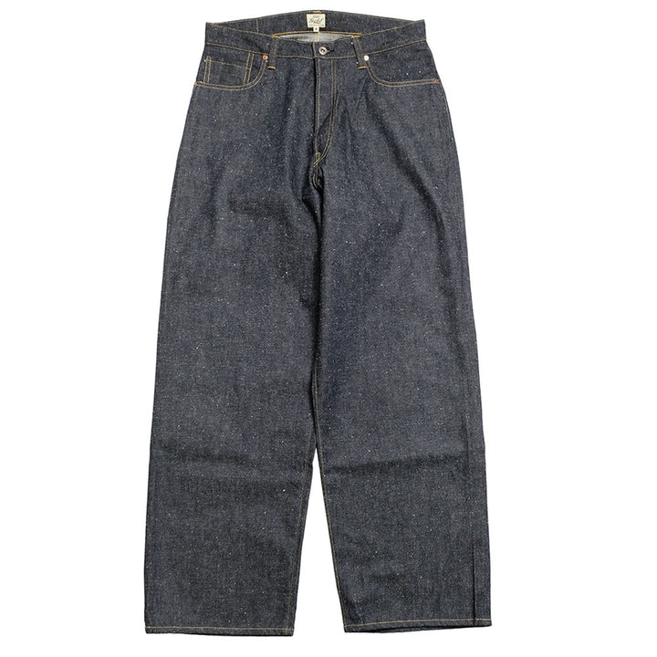 GOLD - RECYCLED WASTE SUVIN COTTON YARN 11.5oz. DENIM 5POCKET WIDE PANTS WWⅡ MODEL - GL42620N