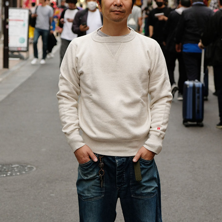 HINOYA - SET-IN CREW NECK SWEATSHIRT - H-008