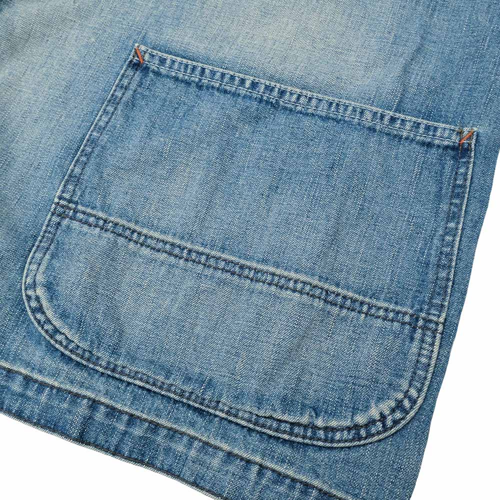 HOLLYWOOD RANCH MARKET - Light Denim Vintage Wash Short Coveralls Jacket - 1017906