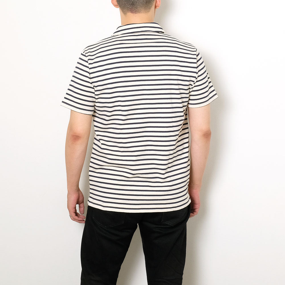 BURGUS PLUS - Shawl Collar Stripes Polo Shirt - HBP-011BD