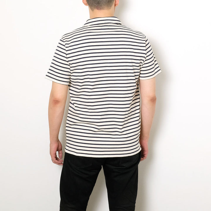 BURGUS PLUS - Shawl Collar Stripes Polo Shirt - HBP-011BD