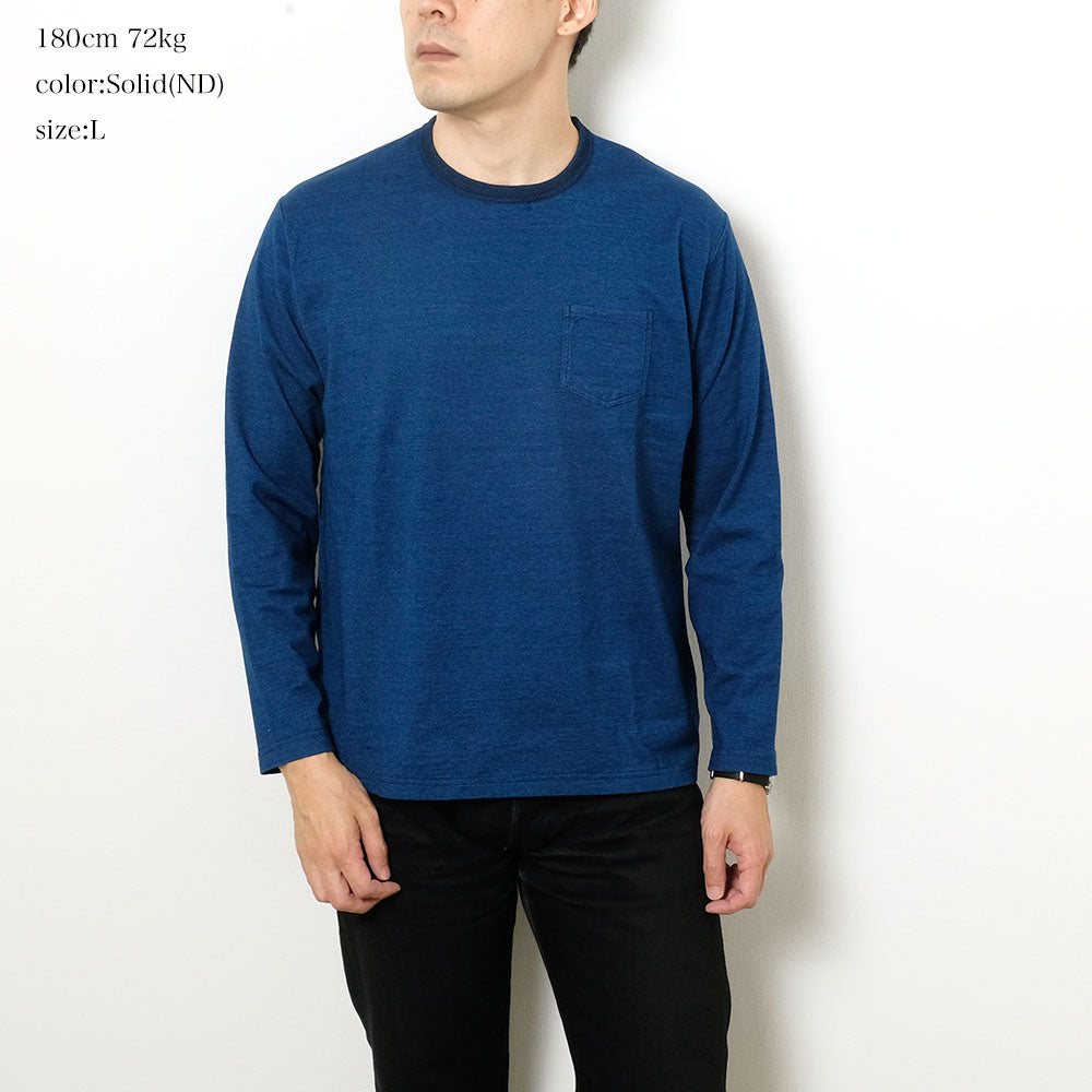 BURGUS PLUS - Indigo Long Sleeve T-Shirt - HBP-032