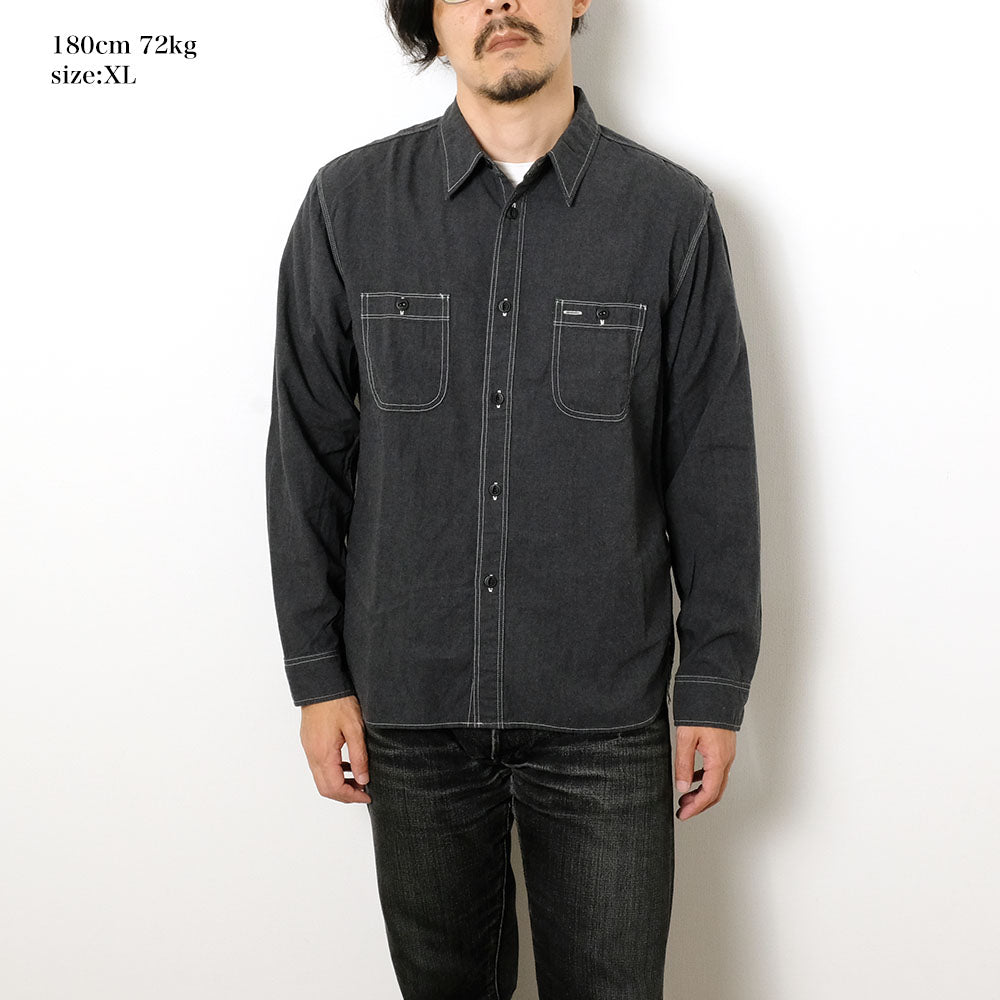 BURGUS PLUS - Beta Chambray Work Shirt - Heather Gray - HBP-300CHB