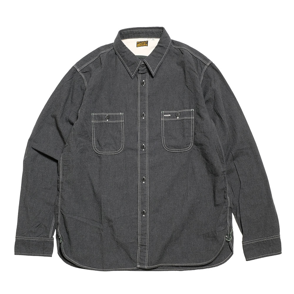 BURGUS PLUS - Beta Chambray Work Shirt - Heather Gray - HBP-300CHB