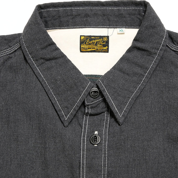 BURGUS PLUS - Beta Chambray Work Shirt - Heather Gray - HBP-300CHB
