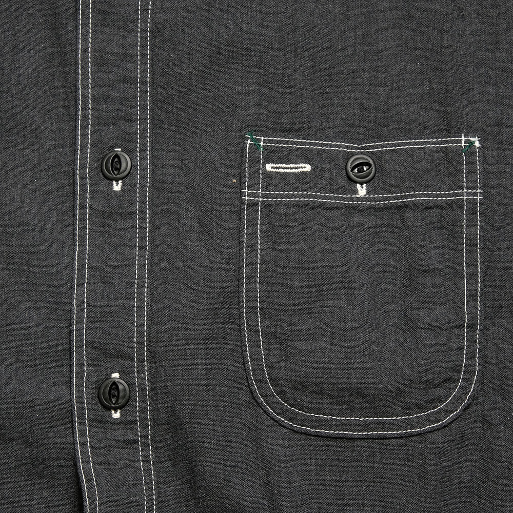 BURGUS PLUS - Solid-Color Chambray Work Shirt - Heather Gray - HBP-300CHB