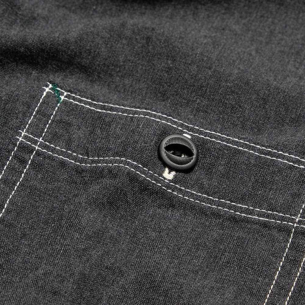 BURGUS PLUS - Solid-Color Chambray Work Shirt - Heather Gray - HBP-300CHB