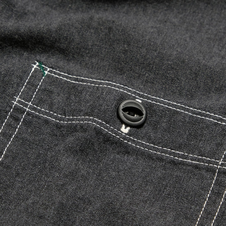 BURGUS PLUS - Solid-Color Chambray Work Shirt - Heather Gray - HBP-300CHB