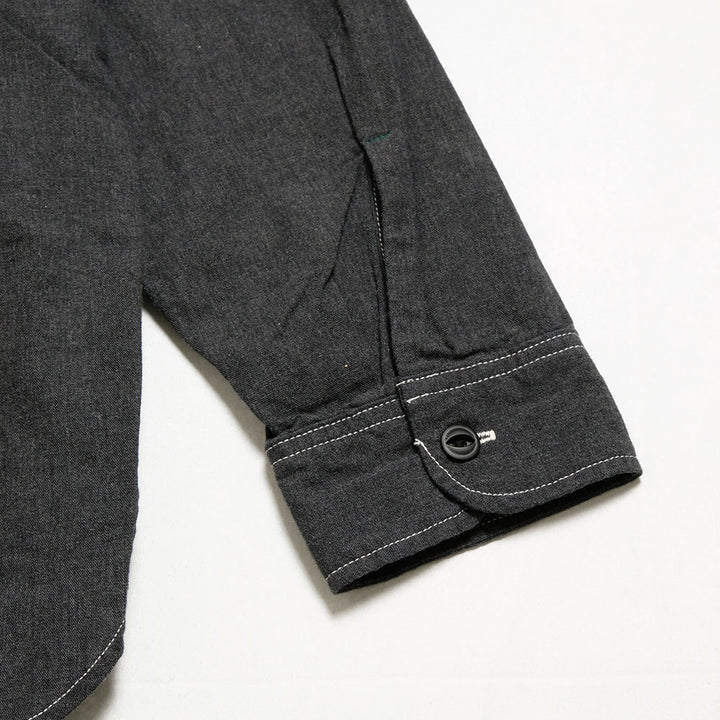 BURGUS PLUS - Solid-Color Chambray Work Shirt - Heather Gray - HBP-300CHB