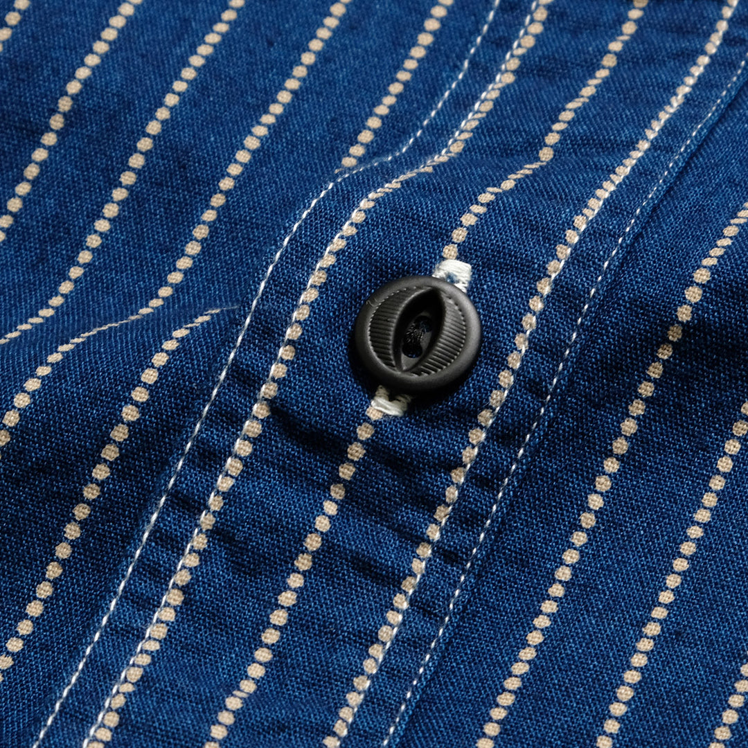 BURGUS PLUS - Beta Chambray Work Shirt - Wabash Stripe - HBP-300CHB-WP
