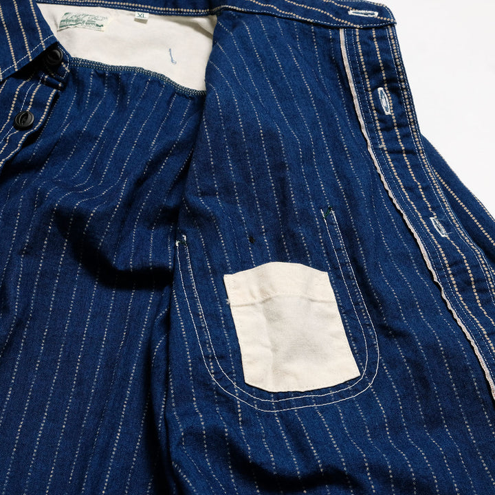 BURGUS PLUS - Beta Chambray Work Shirt - Wabash Stripe - HBP-300CHB-WP
