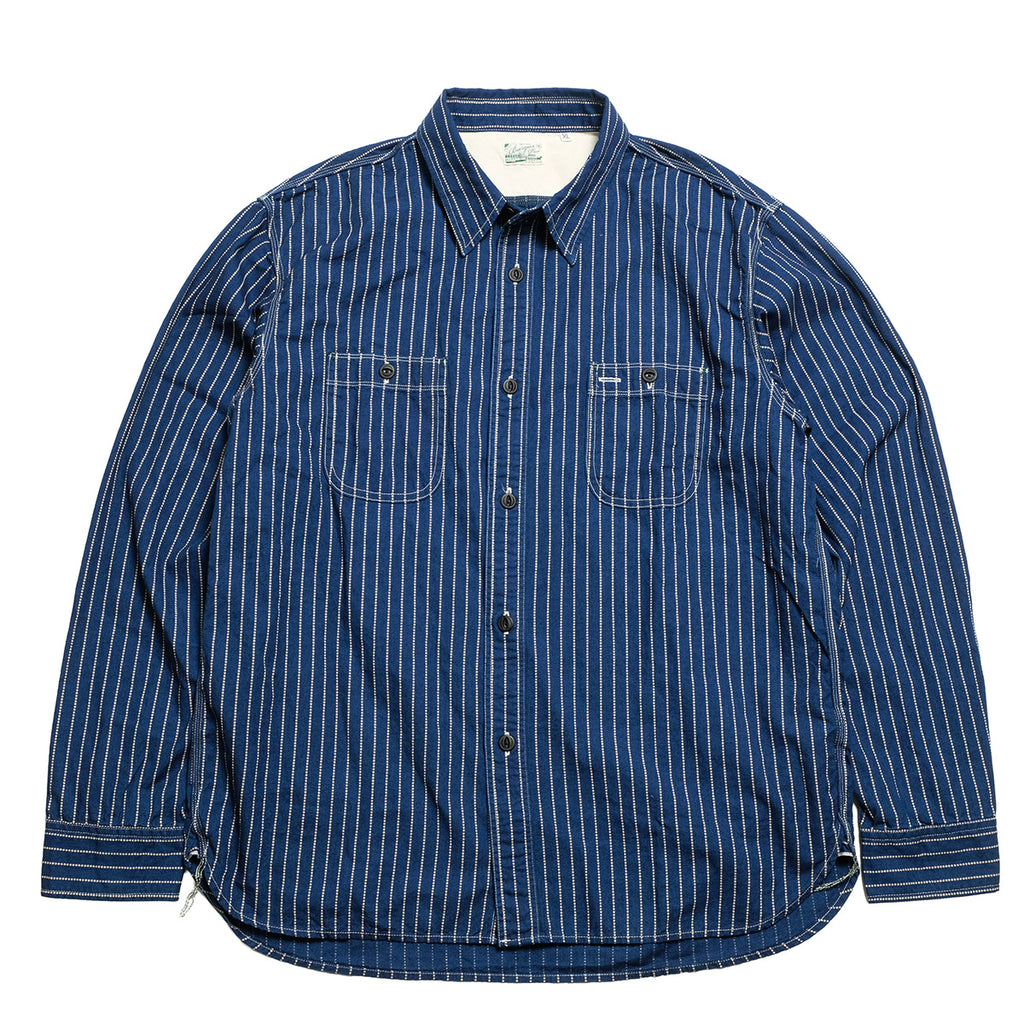 BURGUS PLUS - Beta Chambray Work Shirt - Wabash Stripe - HBP