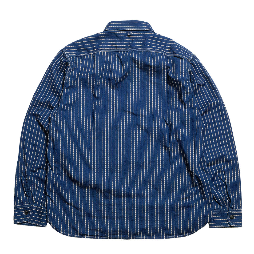 BURGUS PLUS - Beta Chambray Work Shirt - Wabash Stripe - HBP-300CHB-WP