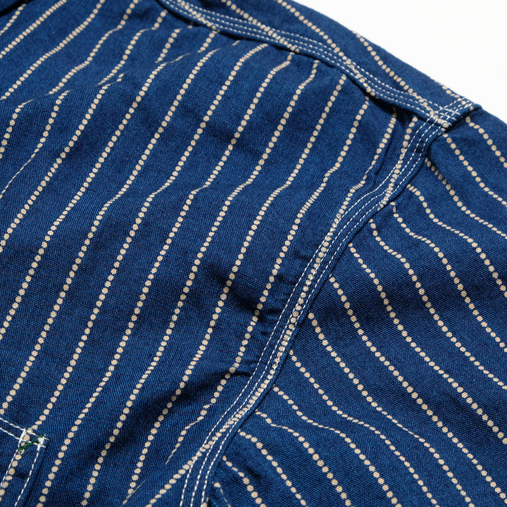 BURGUS PLUS - Beta Chambray Work Shirt - Wabash Stripe - HBP-300CHB-WP