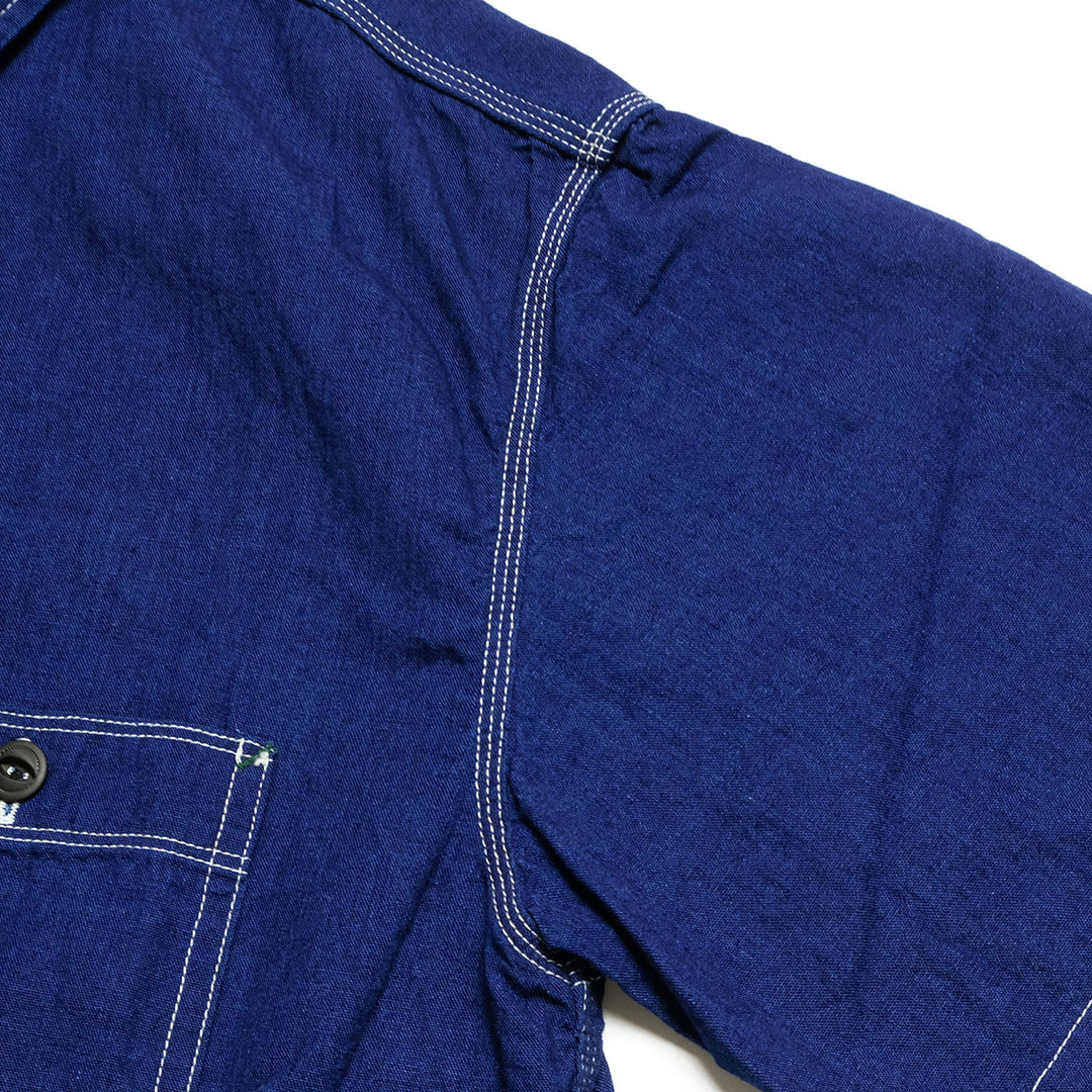 BURGUS PLUS - S/S Indigo × Indigo Chambray Work Shirt - HBP-300CHBS