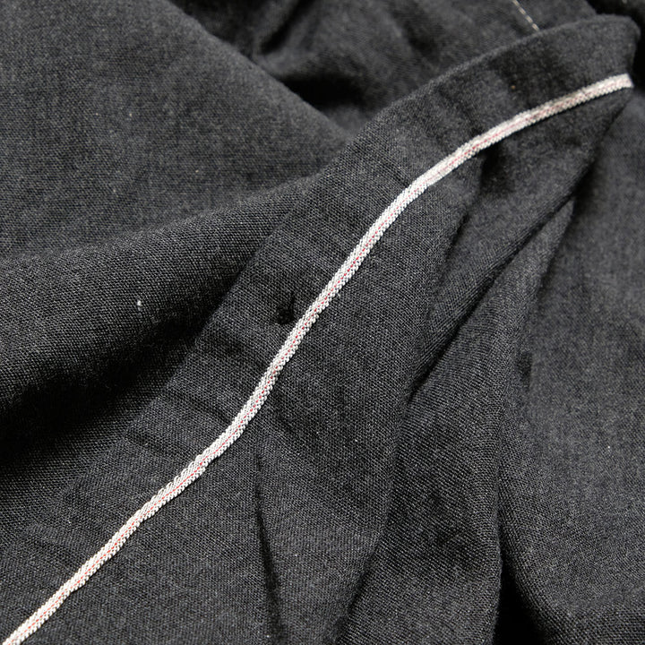 BURGUS PLUS - Solid-Color Chambray Work Shirt Wide Silhouette - Heather Gray - HBP-300CHBWD