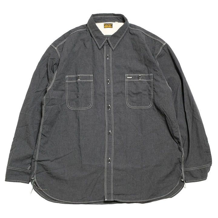 BURGUS PLUS - Beta Chambray Work Shirt Wide Silhouette - Heather Gray - HBP-300CHBWD