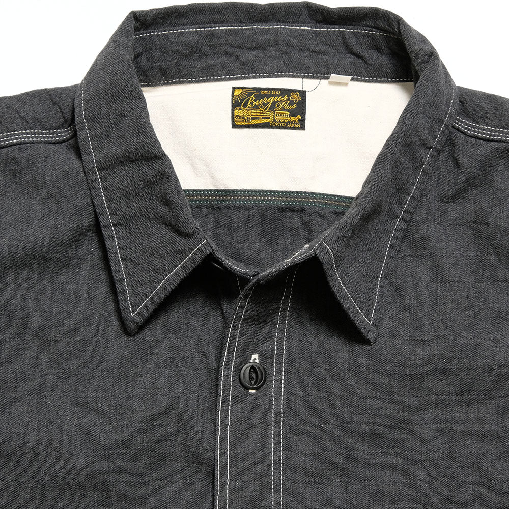 BURGUS PLUS - Beta Chambray Work Shirt Wide Silhouette - Heather Gray - HBP-300CHBWD