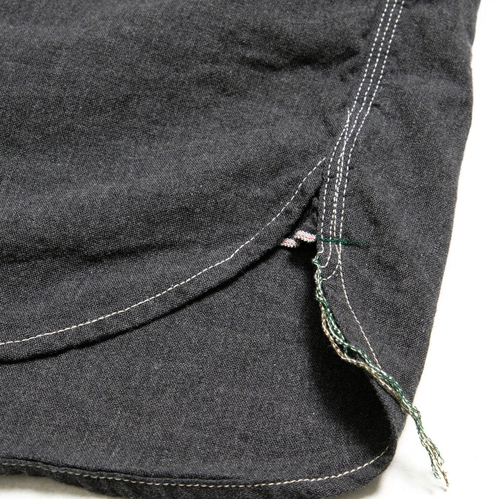 BURGUS PLUS - Solid-Color Chambray Work Shirt Wide Silhouette - Heather Gray - HBP-300CHBWD