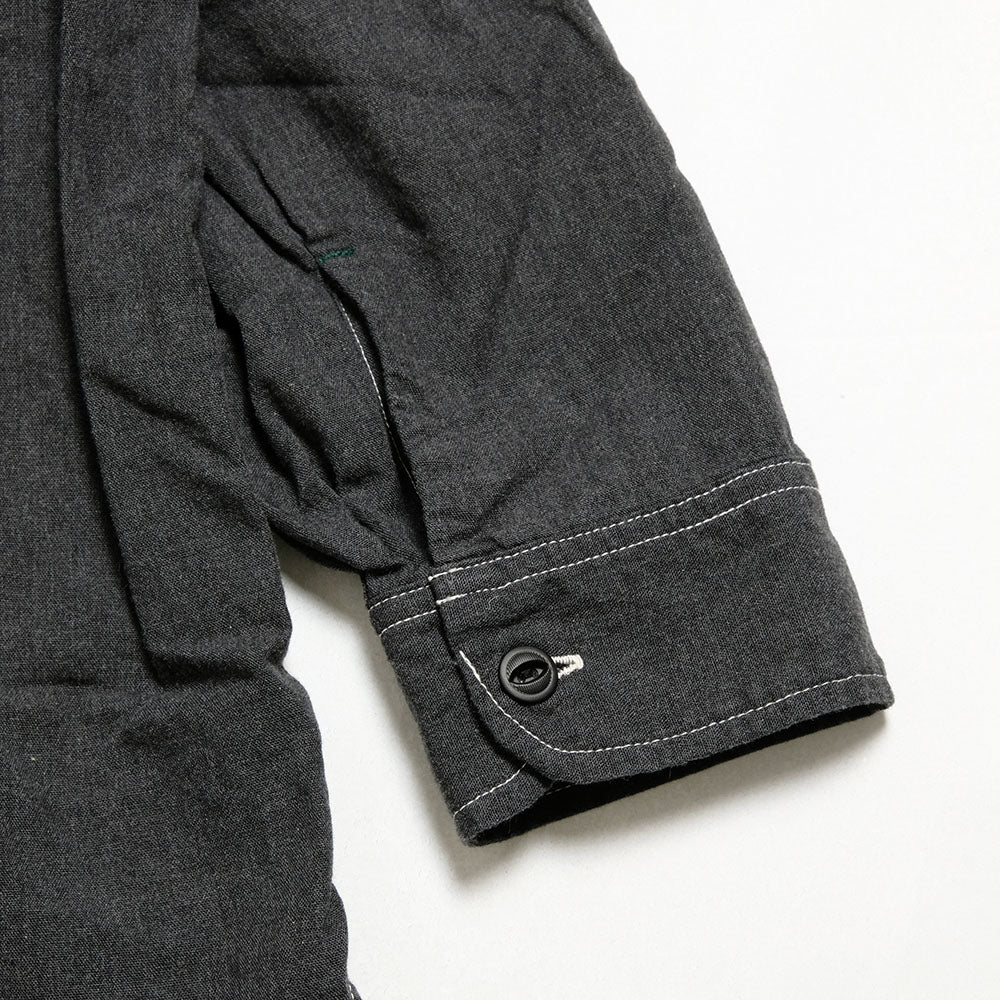 BURGUS PLUS - Solid-Color Chambray Work Shirt Wide Silhouette - Heather Gray - HBP-300CHBWD