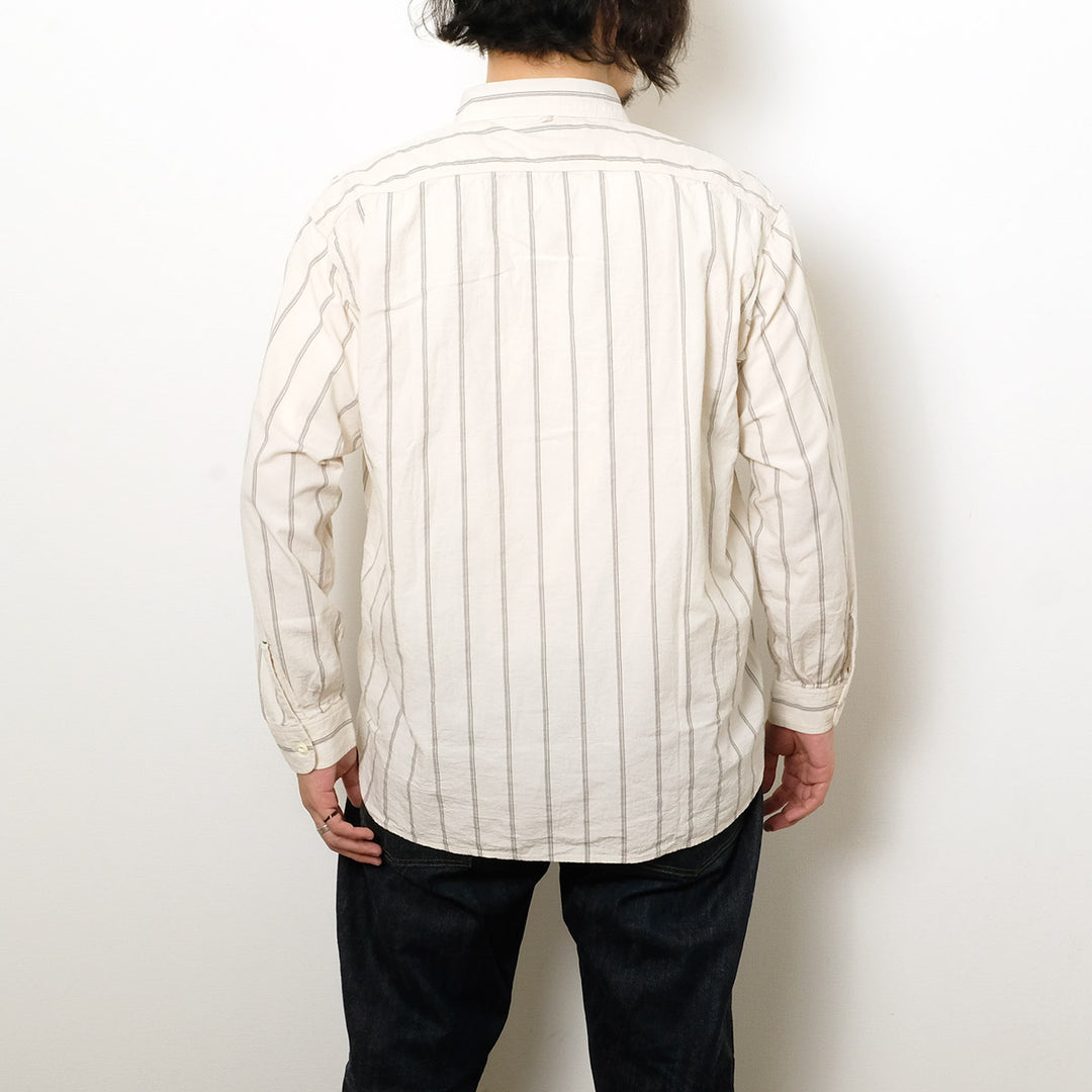 BURGUS PLUS - Stripe Chambray Work Shirt - Wide Silhouette - HBP-300CHWD-ST7