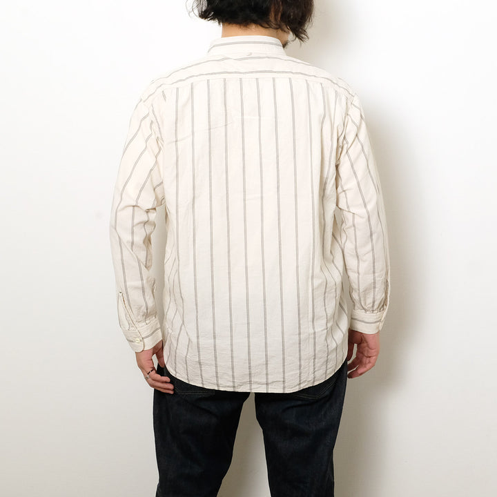 BURGUS PLUS - Stripe Chambray Work Shirt - Wide Silhouette - HBP-300CHWD-ST7