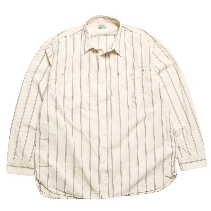 BURGUS PLUS - Stripe Chambray Work Shirt - Wide Silhouette - HBP-300CHWD-ST7