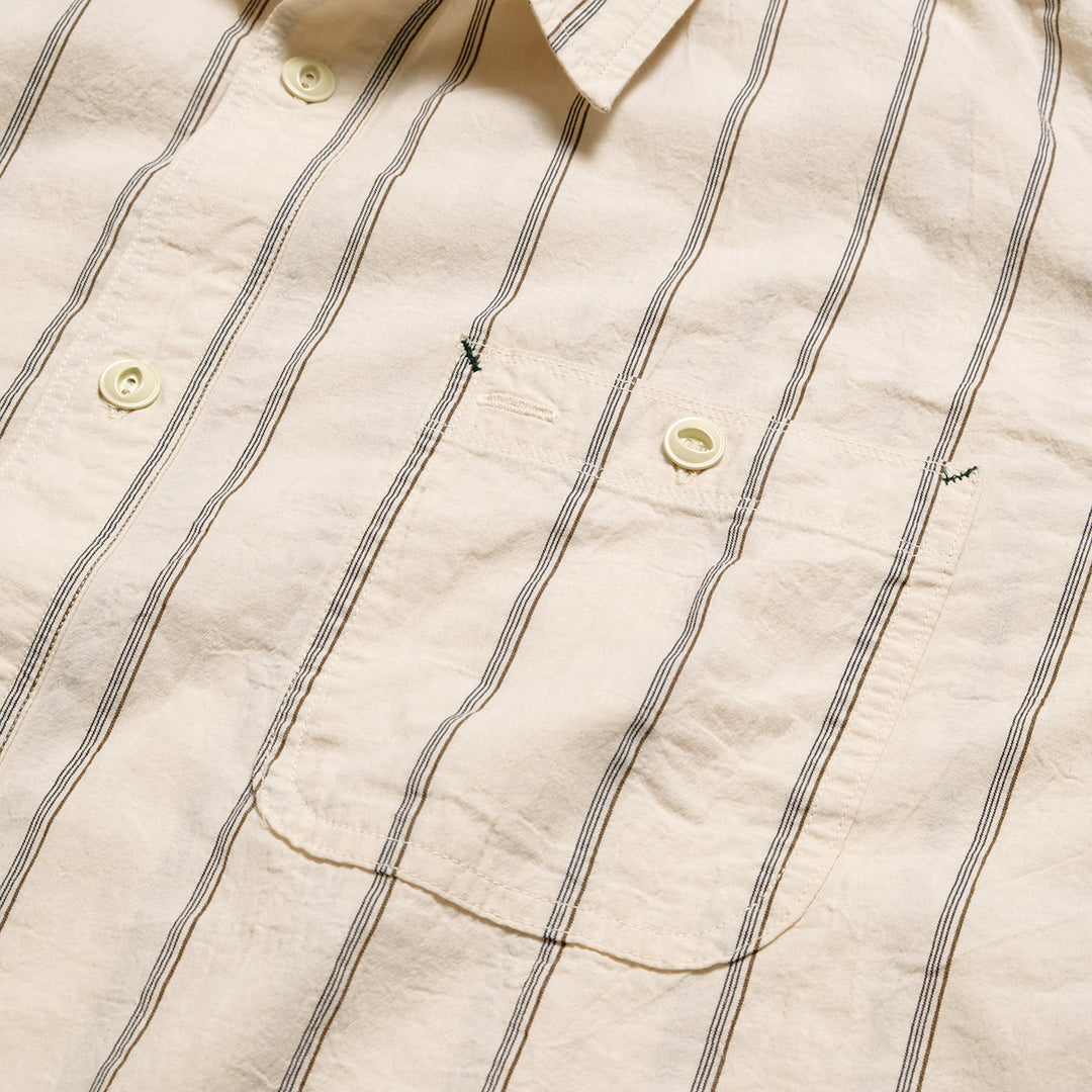 BURGUS PLUS - Stripe Chambray Work Shirt - Wide Silhouette - HBP-300CHWD-ST7