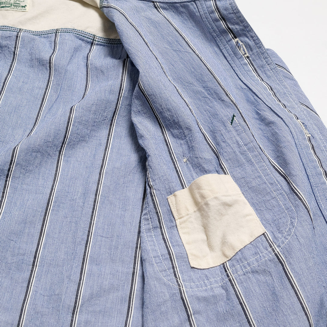 BURGUS PLUS - Stripe Chambray Work Shirt - Wide Silhouette - HBP-300CHWD-ST8
