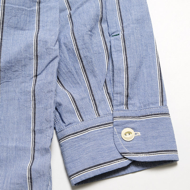 BURGUS PLUS - Stripe Chambray Work Shirt - Wide Silhouette - HBP-300CHWD-ST8