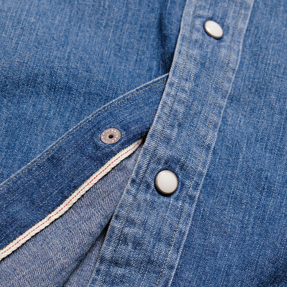 BURGUS PLUS - 8oz Denim Western Shirt - Mid Used - HBP-301WS-MU