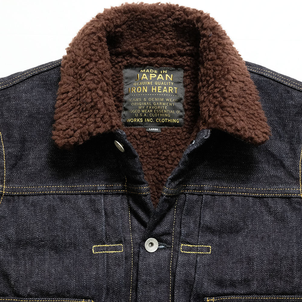 送料無料 IRON HEART セルビッジ 16オンス デニムジャケット IRON HEART - 16oz SELVEDGE DENIM FLEECE LINED TYPE II - IHJ-151