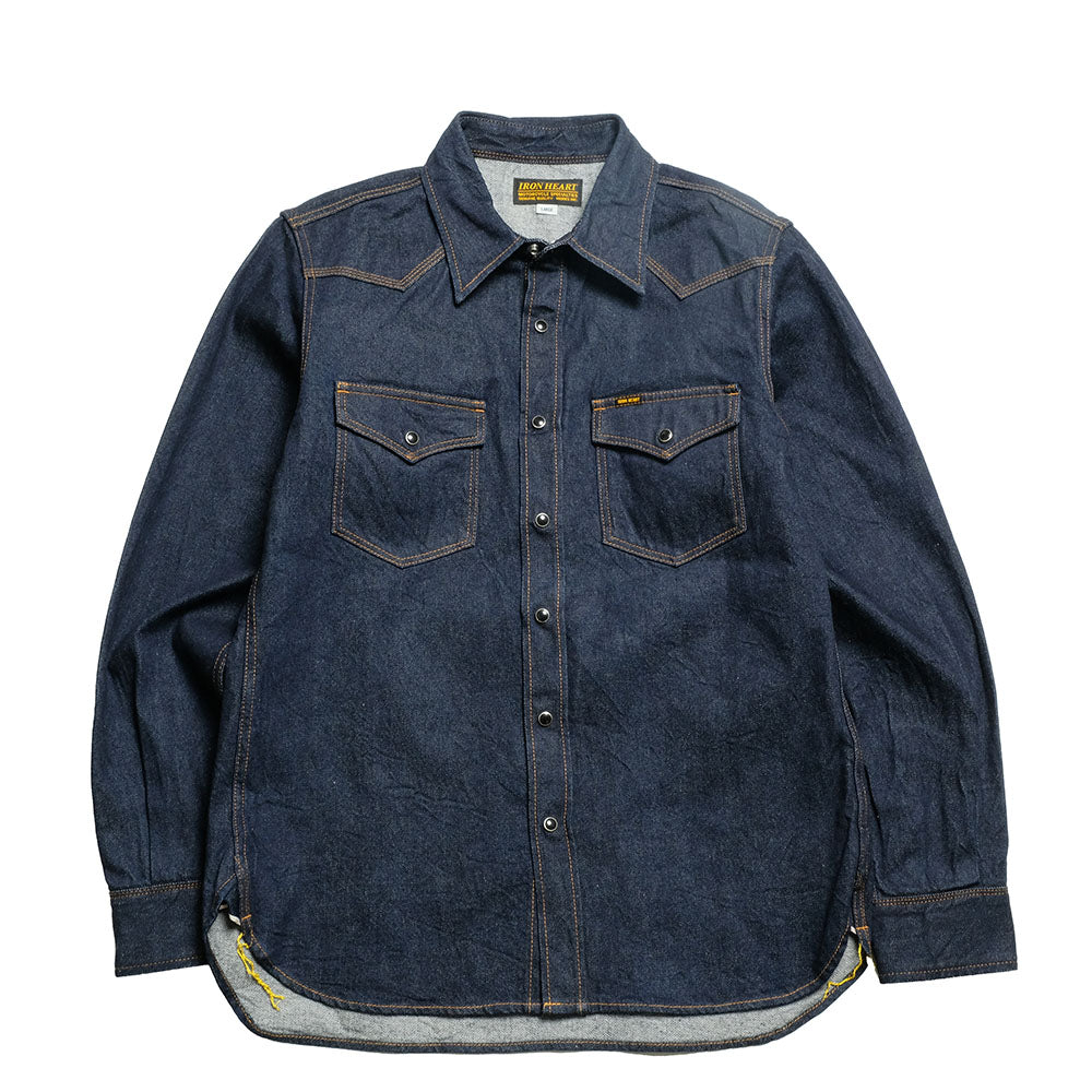 ＊IRON HEART ヒッコリー デニム ウエスタンシャツ トップス L-M IRON HEART - ＊IRON HEART ヒッコリー デニム ウエスタンシャツ