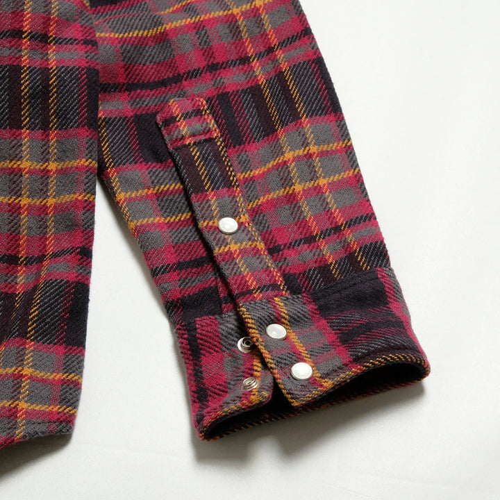 IRON HEART - UHF WESTERN SHIRT - PINK LINE PLAID - IHSH-403