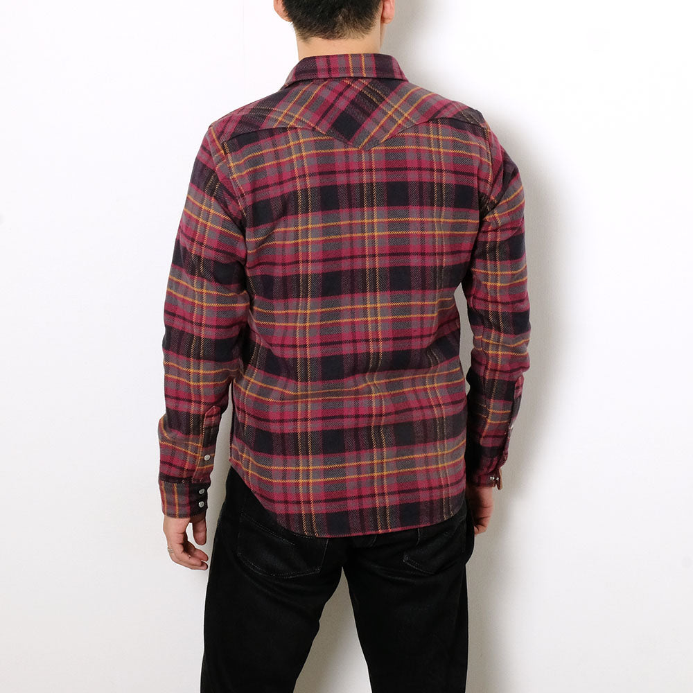 IRON HEART - UHF WESTERN SHIRT - PINK LINE PLAID - IHSH-403