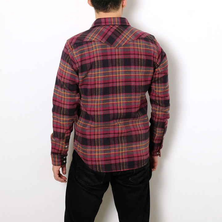 IRON HEART - UHF WESTERN SHIRT - PINK LINE PLAID - IHSH-403
