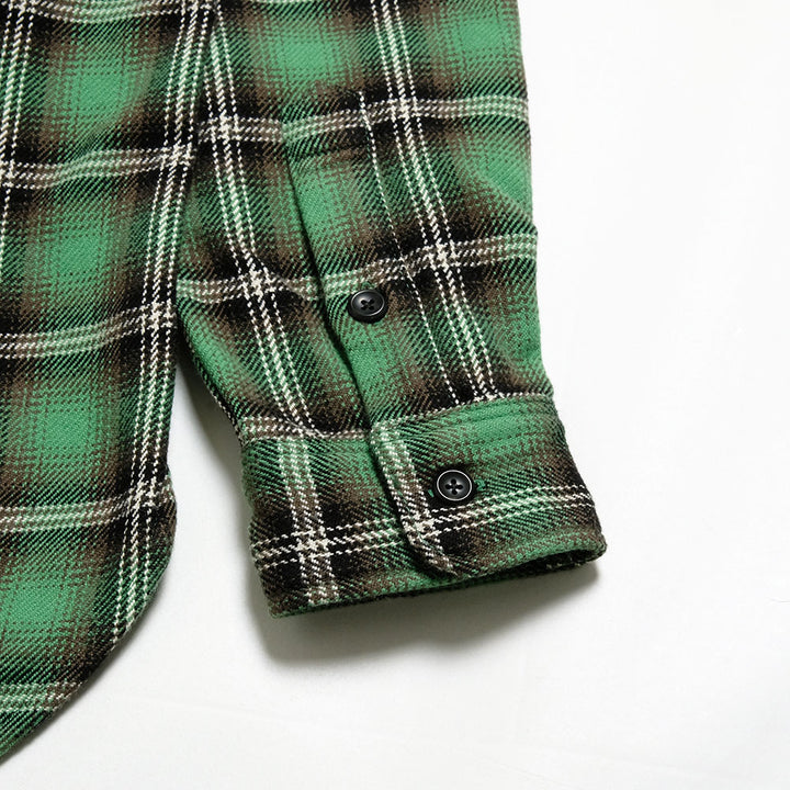 IRON HEART - UHF WORK SHIRT - GREEN PLAID - IHSH-406