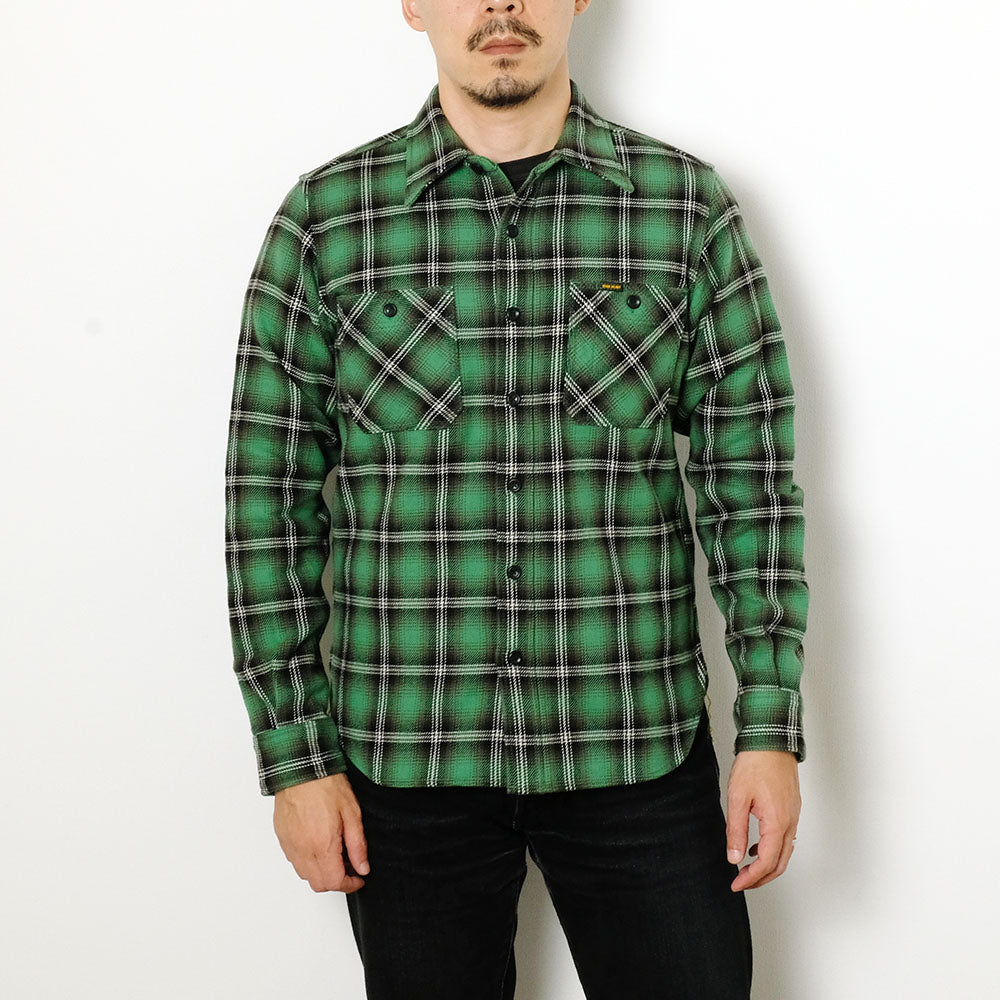 IRON HEART - UHF WORK SHIRT - GREEN PLAID - IHSH-406