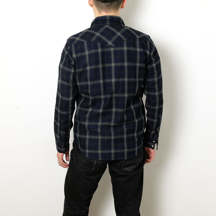 IRON HEART - INDIGO PLAID WESTERN SHIRT - IHSH-411