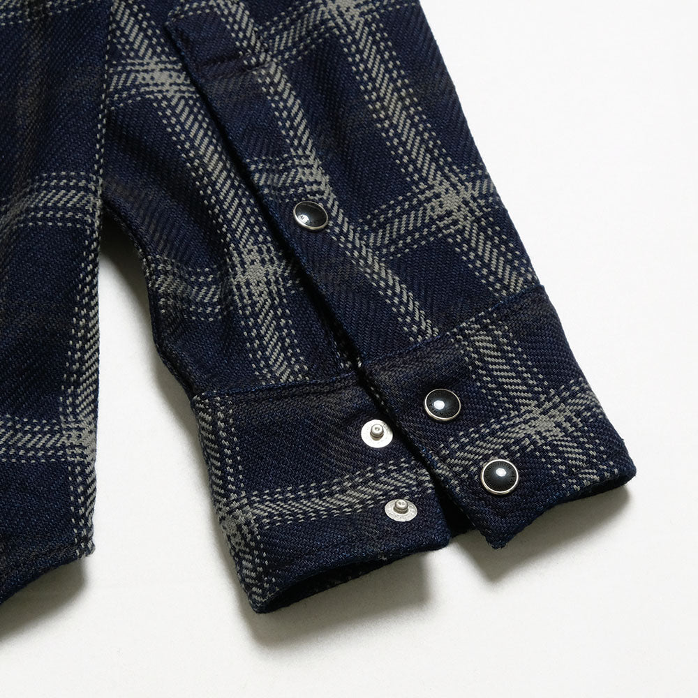 IRON HEART - INDIGO PLAID WESTERN SHIRT - IHSH-411