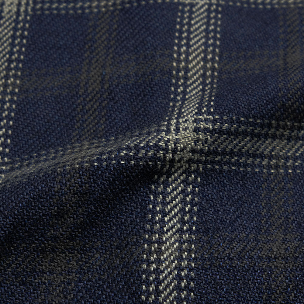 IRON HEART - INDIGO PLAID WESTERN SHIRT - IHSH-411