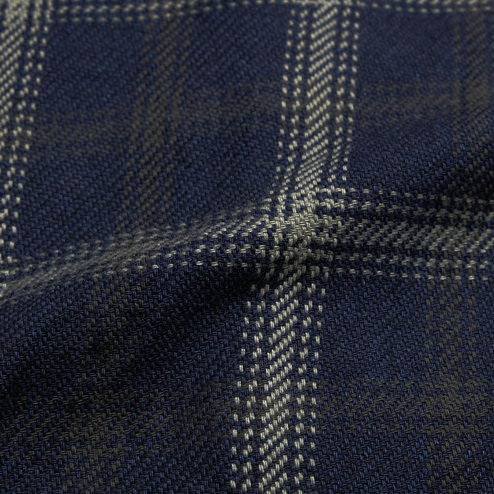 IRON HEART - INDIGO PLAID WESTERN SHIRT - IHSH-411