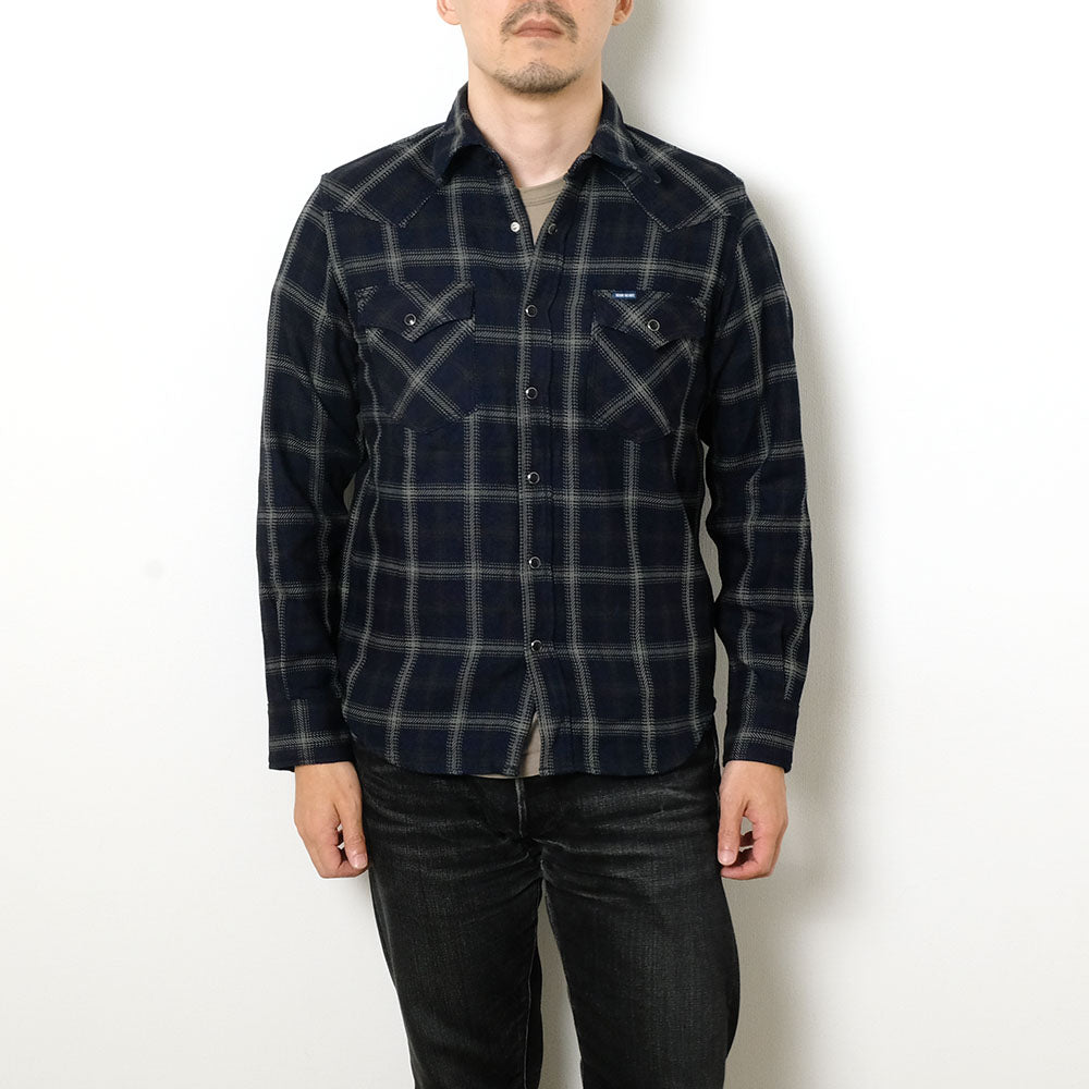 IRON HEART - INDIGO PLAID WESTERN SHIRT - IHSH-411