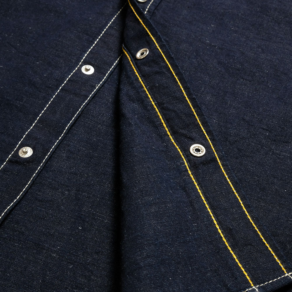 IRON HEART - COTTON LINEN CHAMBRAY WESTERN SHIRT - IHSH-444
