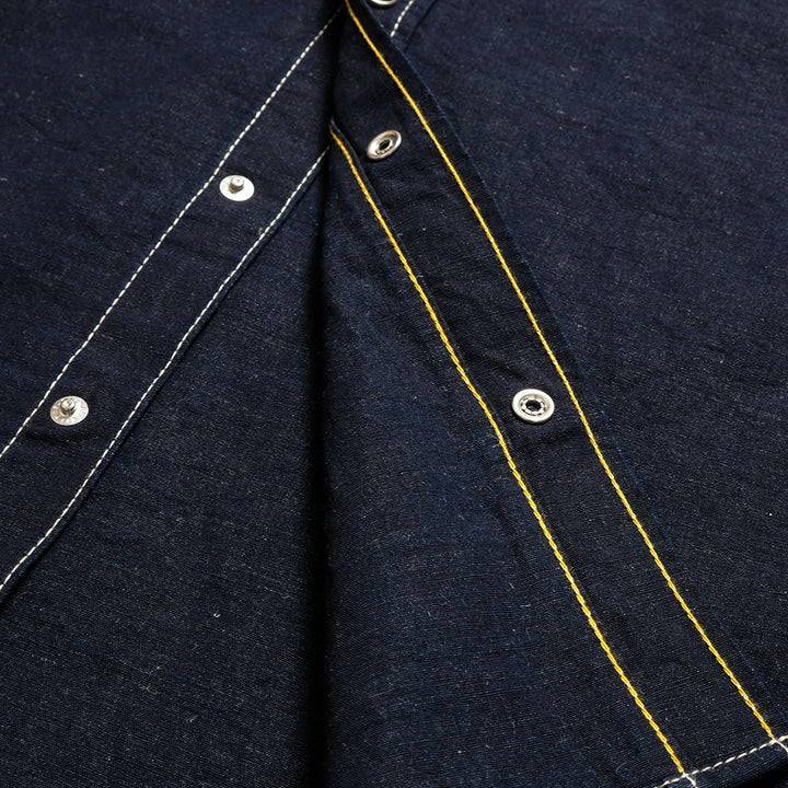 IRON HEART - COTTON LINEN CHAMBRAY WESTERN SHIRT - IHSH-444